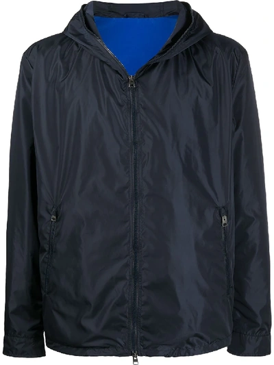 Shop Etro Logo Patch Windbreaker In Blue