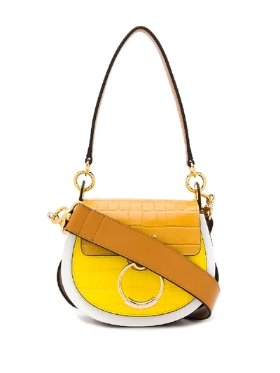 Shop Chloé Small Tess Shoulder Bag In Yellow