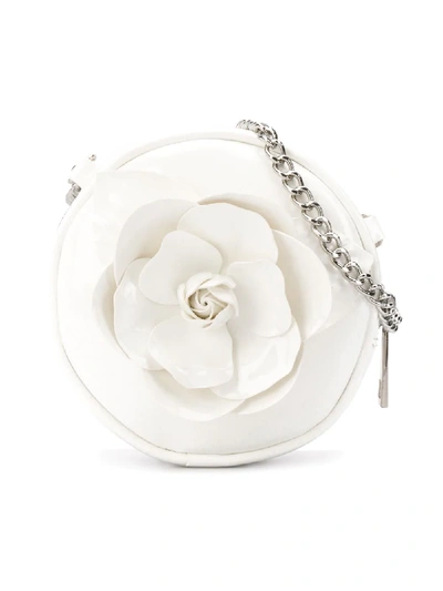 Shop Monnalisa 3d Flower Shoulder Bag In White