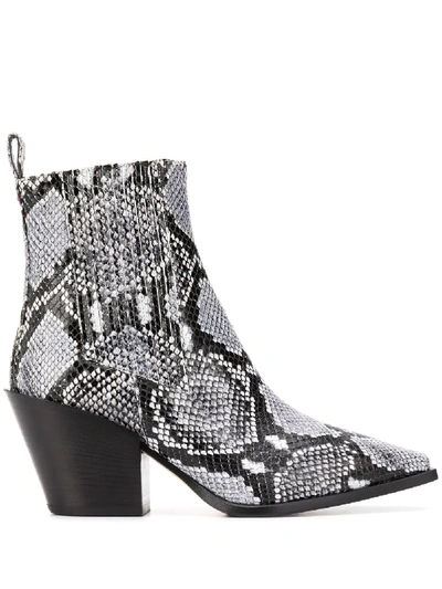 SNAKE PRINT ANKLE BOOTS