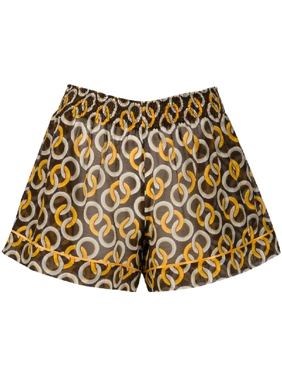 Shop F.r.s For Restless Sleepers Geometric-print Shorts In Brown