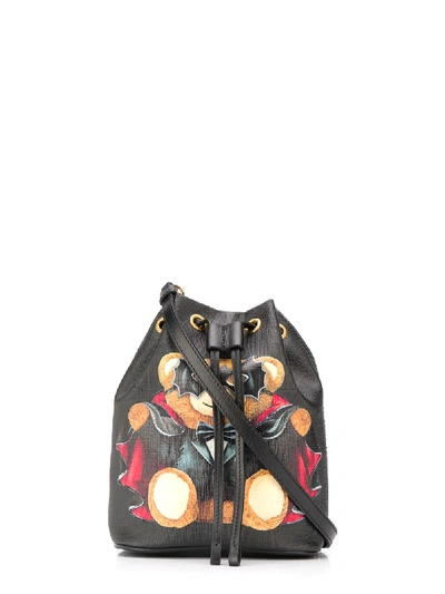 Shop Moschino Bat Teddy Bear Bucket Bag In Black