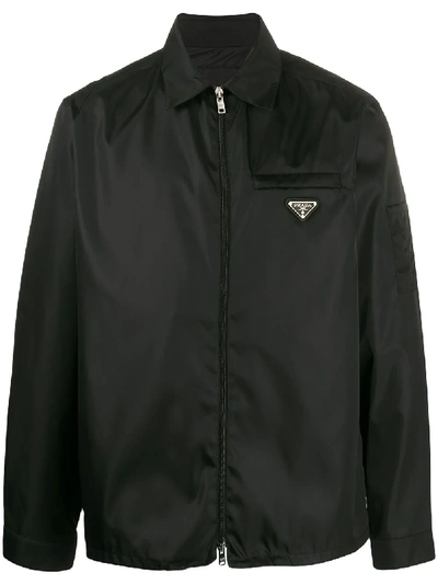 Shop Prada Shirt Jacket In Black