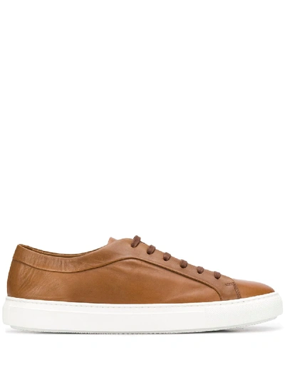 Shop Fratelli Rossetti Plimsoll Trainers In Brown