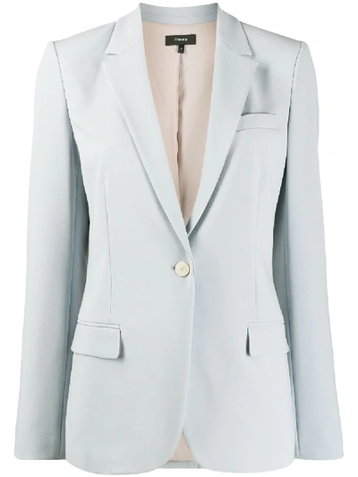 Shop Theory Fitted Single-breasted Blazer In Blue