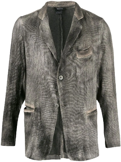 Shop Avant Toi Distressed-effect Blazer In 灰色