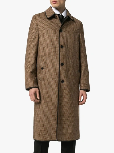 Shop Burberry Laceby Reversible Wool Trench Coat In Brown