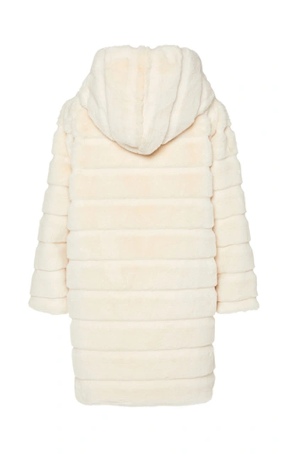 Shop Apparis Celina Hooded Faux Fur Coat In White