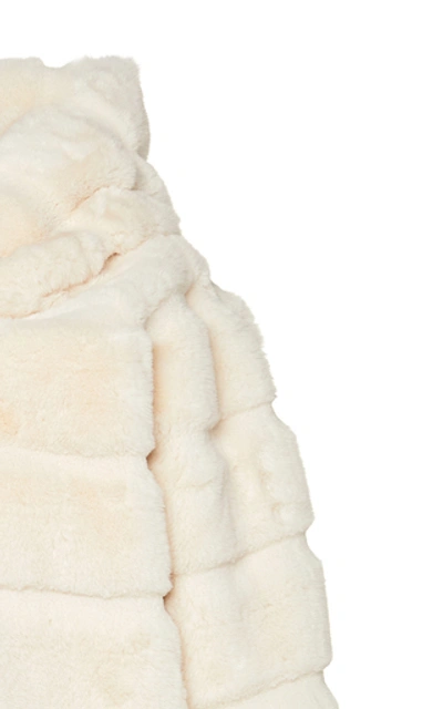 Shop Apparis Celina Hooded Faux Fur Coat In White