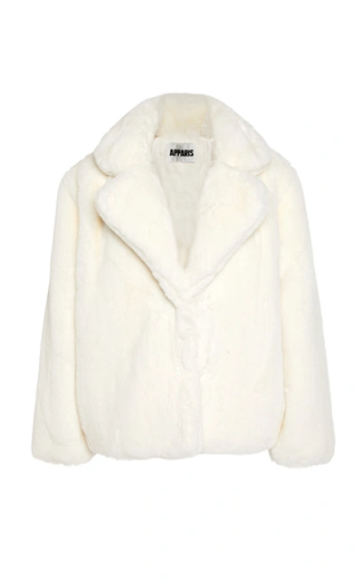 Shop Apparis Manon Faux-fur Coat In White