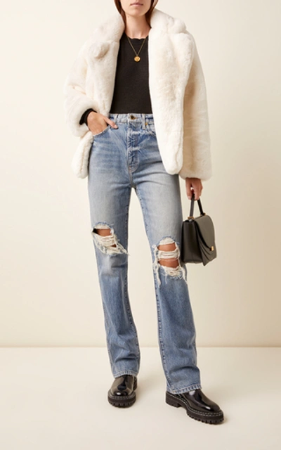 Shop Apparis Manon Faux-fur Coat In White