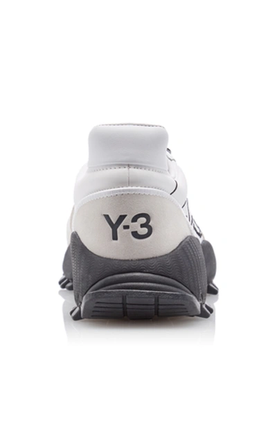 Shop Y-3 Kyoi Trail Leather Sneakers In Black/white