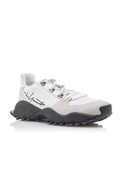 Shop Y-3 Kyoi Trail Leather Sneakers In Black/white