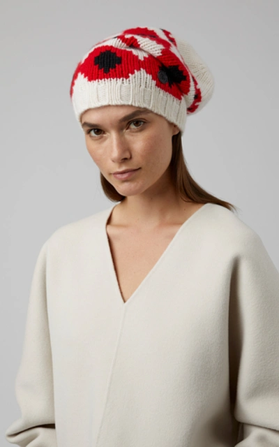 Shop Bogner Tjana Intarsia Cashmere Beanie In Red