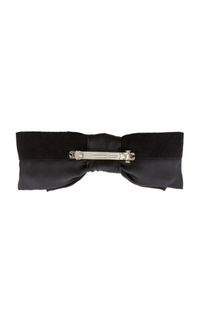 Shop Donni Lulu Velvet Bow Barrette In Black