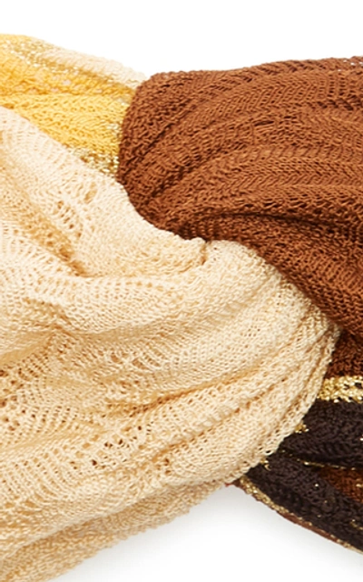 Shop Missoni Crochet-knit Headband In Brown