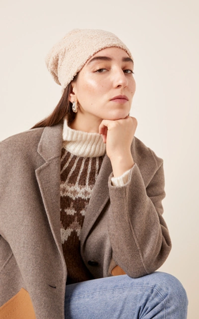 Shop Donni Mini Sherpa Beanie In Neutral