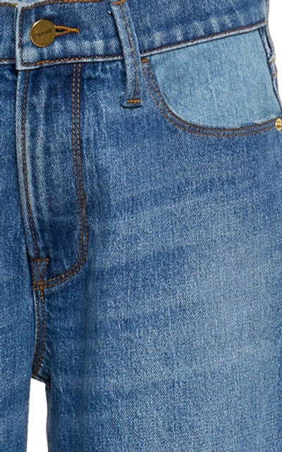 Shop Frame Le High Patchwork Flared Jeans In Medium Wash
