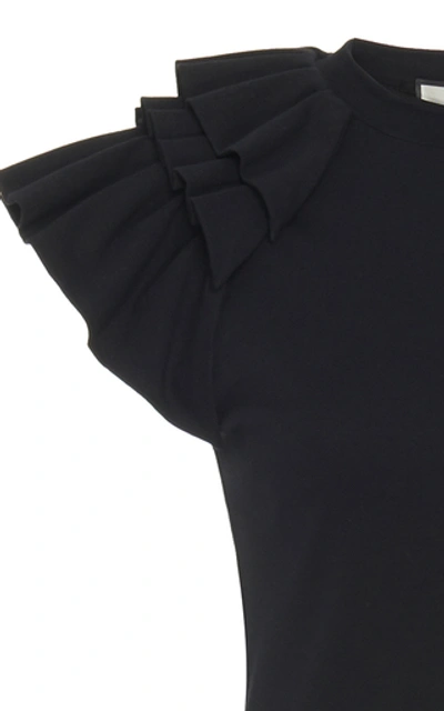 Shop Alexis Cassis Ruffled Jersey Top In Black