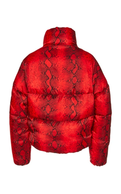 Shop Apparis Jamie Snake-effect Shell Puffer Coat In Red