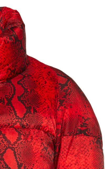 Shop Apparis Jamie Snake-effect Shell Puffer Coat In Red