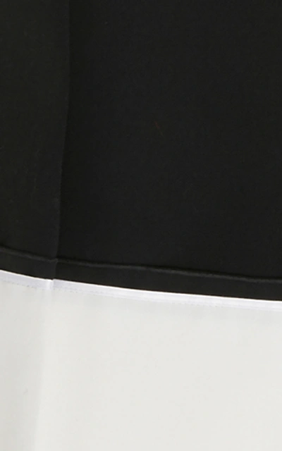 Shop Rochas Pleated Matelasse Wool Skirt In Black/white