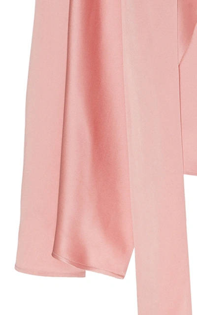 Shop Sally Lapointe Draped Satin Top In Pink