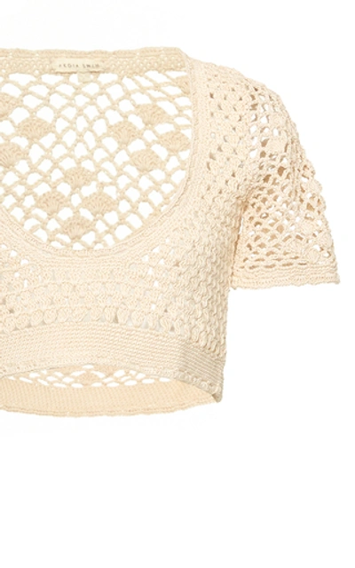 Shop Akoia Swim Lilou Crocheted Cotton Top In White