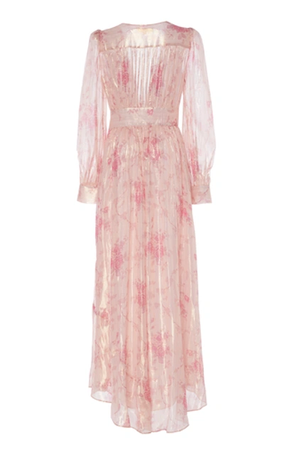 Shop Loveshackfancy Cyrena Lurex Maxi Dress In Pink