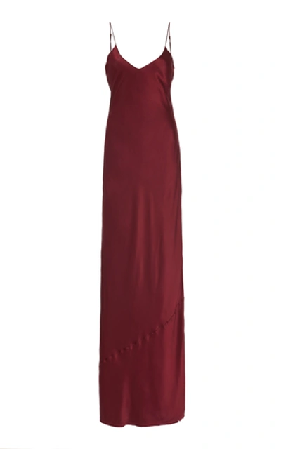 Shop Nili Lotan Cami Silk Maxi Dress In Red