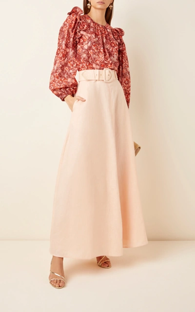 Shop Zimmermann Women's Linen Maxi Skirt In Neutral
