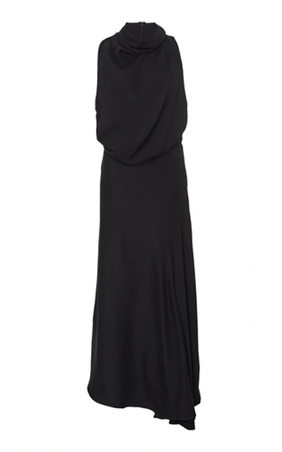 Shop Acler Indiannah Draped Crepe Maxi Dress In Black