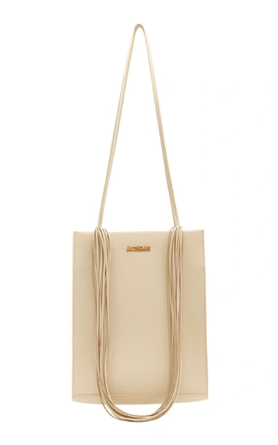 Shop Jacquemus Le A4 Leather Tote    In White