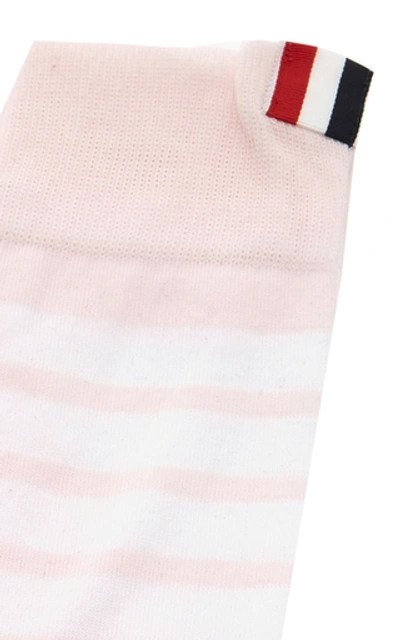 Shop Thom Browne Mid-calf Striped Cotton Socks In Pink