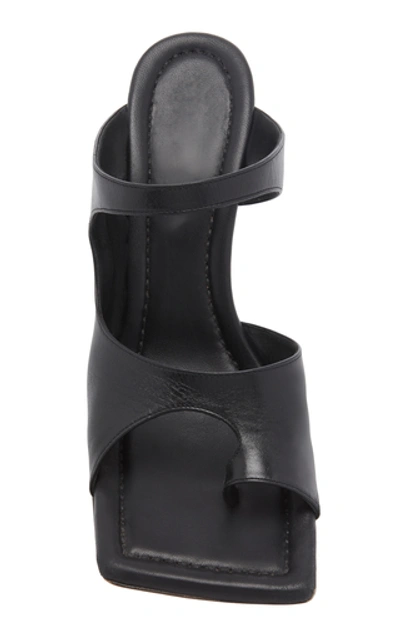 Shop Bottega Veneta Leather Square Sandals In Black