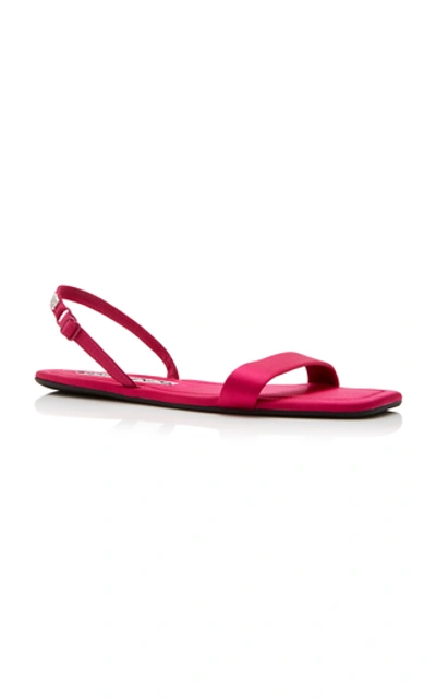 Shop Alexander Wang Ryder Satin Slingback Sandals In Pink