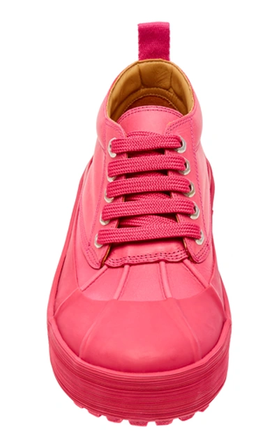 Shop Jacquemus Les Meuniers Leather Ankle Boots In Pink