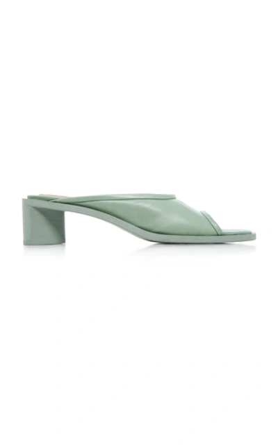Shop Acne Studios Open-toe Leather Sandals In Green