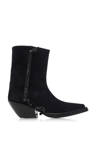 Shop Acne Studios Suede Ankle Boots In Black