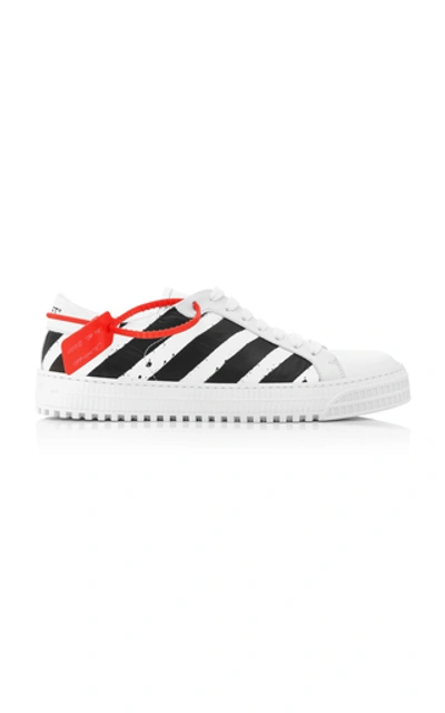 Shop Off-white 3.0 Diagonal Leather Sneakers In Black/white