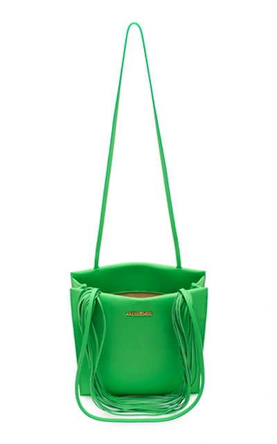 Shop Jacquemus Le A4 Leather Tote    In Green