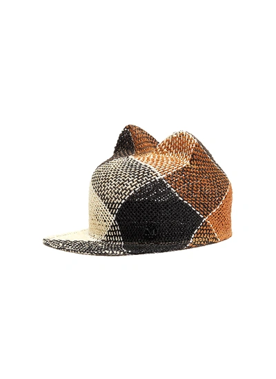 Shop Maison Michel 'jamie' Check Cat Ear Hat In Multi-colour