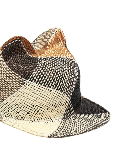 Shop Maison Michel 'jamie' Check Cat Ear Hat In Multi-colour