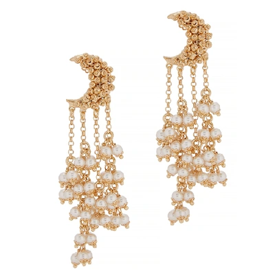 Shop Soru Jewellery Lunissima 24kt Gold Vermeil Drop Earrings In Pearl