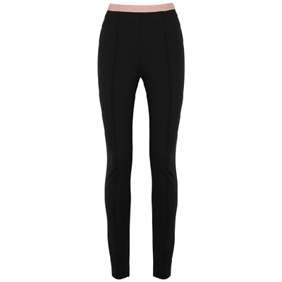 Shop Gucci Black Logo Stretch-jersey Leggings