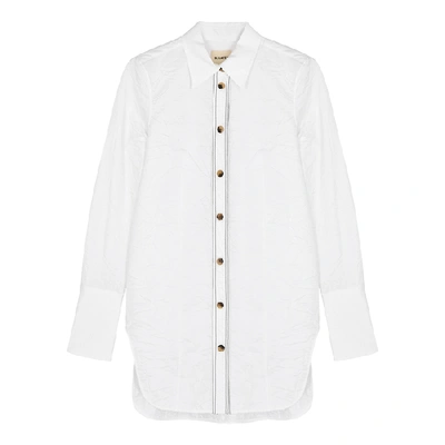 Shop Khaite Lemay White Cotton-blend Shirt