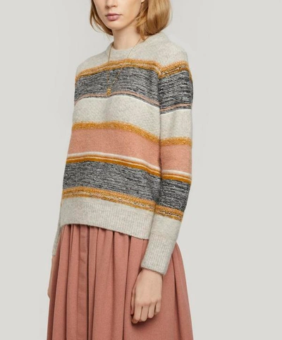Sessun Naukati Striped Wool-blend Jumper In Stone Rose | ModeSens