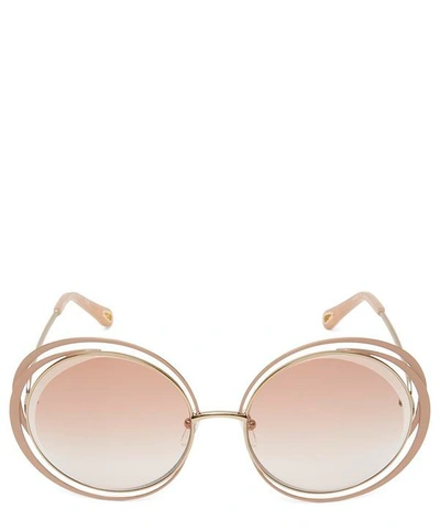 Shop Chloé Carlina Sunglasses In Nude