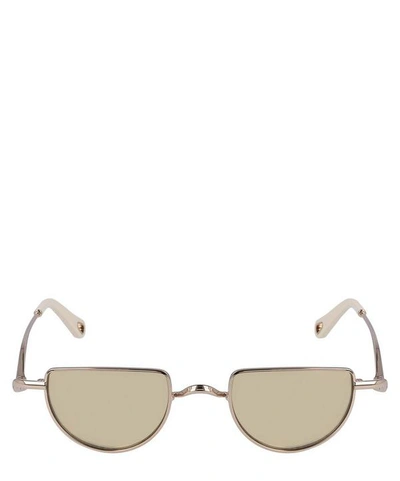 Shop Chloé Ayla Half-moon Metal Sunglasses In Gold