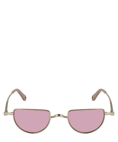 Shop Chloé Ayla Half-moon Metal Sunglasses In Rose